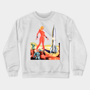 Retro Astronaut Girl Space The Cosmic Destroyer Blonde Science Fiction Imaginative Tales Vintage Comics 1957 Crewneck Sweatshirt